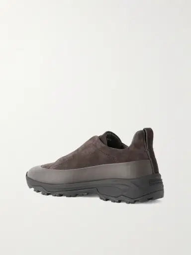 Zegna Triple Stitch™ Monte Rubber-Trimmed Suede Slip-On Sneakers - Men | Thumbnail 4 Zegna Triple Stitch™ Monte Rubber-Trimmed Suede Slip-On Sneakers - Men | Thumbnail 4