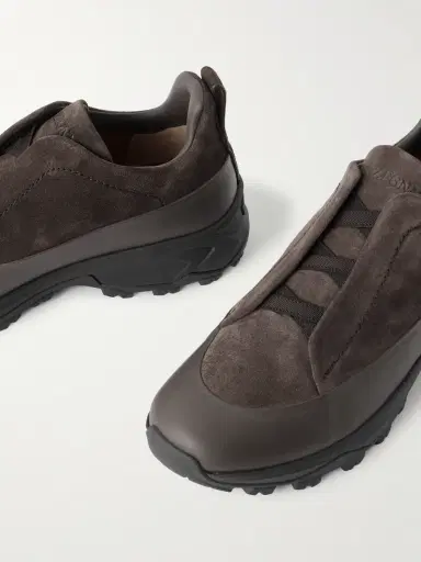 Zegna Triple Stitch™ Monte Rubber-Trimmed Suede Slip-On Sneakers - Men | Thumbnail 5 Zegna Triple Stitch™ Monte Rubber-Trimmed Suede Slip-On Sneakers - Men | Thumbnail 5
