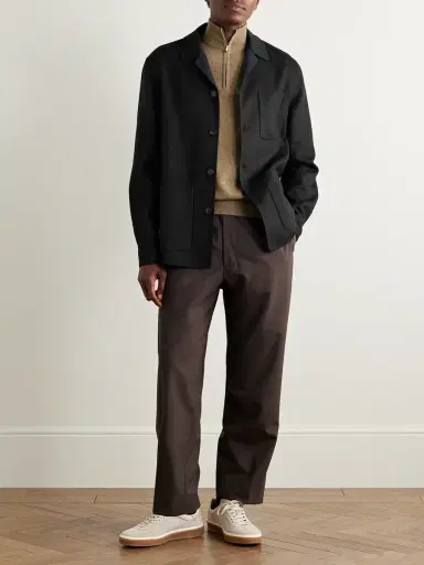 Canali Camp-Collar Wool-Blend Felt Overshirt - Men | Thumbnail 2 Canali Camp-Collar Wool-Blend Felt Overshirt - Men | Thumbnail 2
