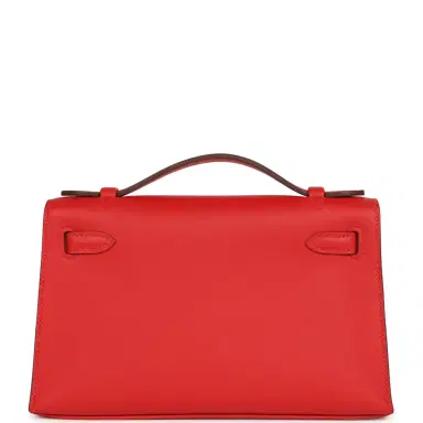 HERMÈS Hermes Kelly Pochette Rouge Radieux Swift Gold Hardware | Thumbnail 5 HERMÈS Hermes Kelly Pochette Rouge Radieux Swift Gold Hardware | Thumbnail 5