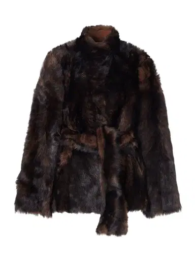 Nour Hammour Elsa Belted Shearling Jacket | Thumbnail 1 Nour Hammour Elsa Belted Shearling Jacket | Thumbnail 1