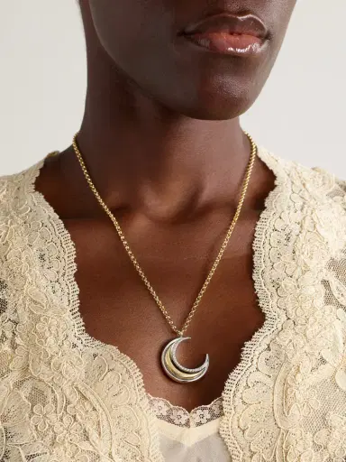 L’Atelier Nawbar Moon Bloop 18-karat Yellow And White Gold Diamond Pendant | Thumbnail 2 L’Atelier Nawbar Moon Bloop 18-karat Yellow And White Gold Diamond Pendant | Thumbnail 2