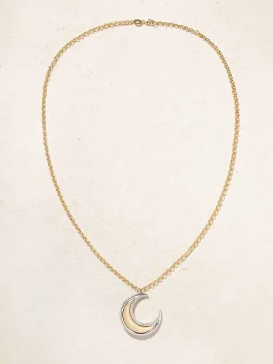 L’Atelier Nawbar Moon Bloop 18-karat Yellow And White Gold Diamond Pendant | Thumbnail 4 L’Atelier Nawbar Moon Bloop 18-karat Yellow And White Gold Diamond Pendant | Thumbnail 4