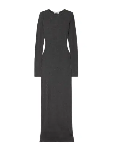 ÉTERNE Long Sleeved Crew Neck Ribbed Stretch-jersey Maxi Dress | Thumbnail 1 ÉTERNE Long Sleeved Crew Neck Ribbed Stretch-jersey Maxi Dress | Thumbnail 1
