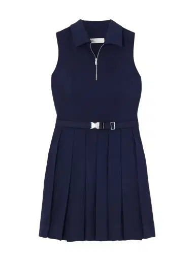Tory Sport Belted Pleated Stretch-jersey Golf Mini Dress | Thumbnail 1 Tory Sport Belted Pleated Stretch-jersey Golf Mini Dress | Thumbnail 1