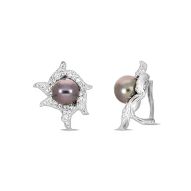 ASSAEL Assael Angela Cummings Platinum & 18K White Gold Pearl & Diamond Wave Earrings by The Solist | Thumbnail 1 ASSAEL Assael Angela Cummings Platinum & 18K White Gold Pearl & Diamond Wave Earrings by The Solist | Thumbnail 1