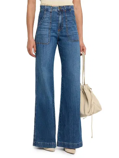 Ramy Brook Women's Theodora Whiskered Wide-Leg Jeans - Medium Wash | Thumbnail 3 Ramy Brook Women's Theodora Whiskered Wide-Leg Jeans - Medium Wash | Thumbnail 3