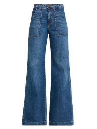 Ramy Brook Women's Theodora Whiskered Wide-Leg Jeans - Medium Wash | Thumbnail 1 Ramy Brook Women's Theodora Whiskered Wide-Leg Jeans - Medium Wash | Thumbnail 1
