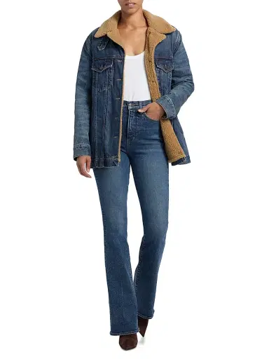 Veronica Beard Women's Donna Sherpa-Lined Denim Jacket - City Lights | Thumbnail 2 Veronica Beard Women's Donna Sherpa-Lined Denim Jacket - City Lights | Thumbnail 2