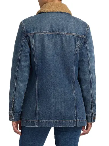 Veronica Beard Women's Donna Sherpa-Lined Denim Jacket - City Lights | Thumbnail 5 Veronica Beard Women's Donna Sherpa-Lined Denim Jacket - City Lights | Thumbnail 5