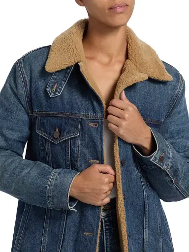 Veronica Beard Women's Donna Sherpa-Lined Denim Jacket - City Lights | Thumbnail 6 Veronica Beard Women's Donna Sherpa-Lined Denim Jacket - City Lights | Thumbnail 6