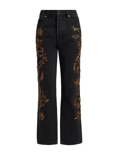 Veronica Beard Women's Daniela Embellished High-Rise Straight-Leg Jeans | Thumbnail 1 Veronica Beard Women's Daniela Embellished High-Rise Straight-Leg Jeans | Thumbnail 1