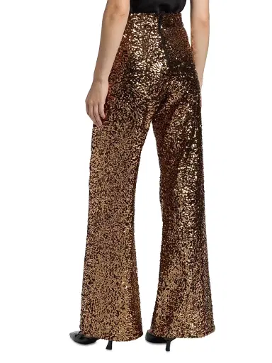 ALICE + OLIVIA Women's Athena Sequined Wide-Leg Pants - Gold Black | Thumbnail 5 ALICE + OLIVIA Women's Athena Sequined Wide-Leg Pants - Gold Black | Thumbnail 5