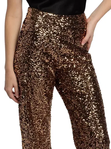 ALICE + OLIVIA Women's Athena Sequined Wide-Leg Pants - Gold Black | Thumbnail 6 ALICE + OLIVIA Women's Athena Sequined Wide-Leg Pants - Gold Black | Thumbnail 6