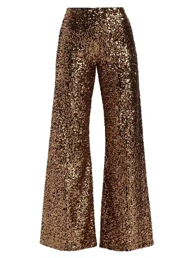 ALICE + OLIVIA Women's Athena Sequined Wide-Leg Pants - Gold Black | Thumbnail 1 ALICE + OLIVIA Women's Athena Sequined Wide-Leg Pants - Gold Black | Thumbnail 1