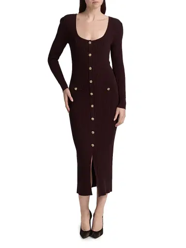 Generation Love Women's Andolina Rib-Knit Midi-Dress - Malbec | Thumbnail 3 Generation Love Women's Andolina Rib-Knit Midi-Dress - Malbec | Thumbnail 3