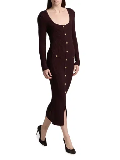 Generation Love Women's Andolina Rib-Knit Midi-Dress - Malbec | Thumbnail 4 Generation Love Women's Andolina Rib-Knit Midi-Dress - Malbec | Thumbnail 4