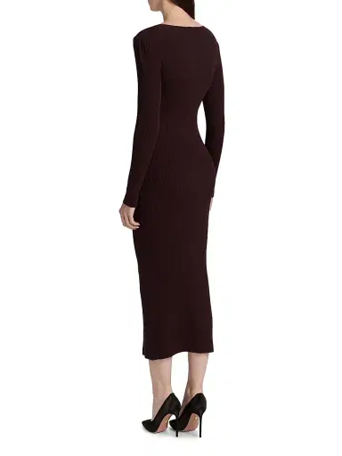 Generation Love Women's Andolina Rib-Knit Midi-Dress - Malbec | Thumbnail 5 Generation Love Women's Andolina Rib-Knit Midi-Dress - Malbec | Thumbnail 5