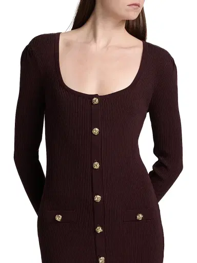 Generation Love Women's Andolina Rib-Knit Midi-Dress - Malbec | Thumbnail 6 Generation Love Women's Andolina Rib-Knit Midi-Dress - Malbec | Thumbnail 6