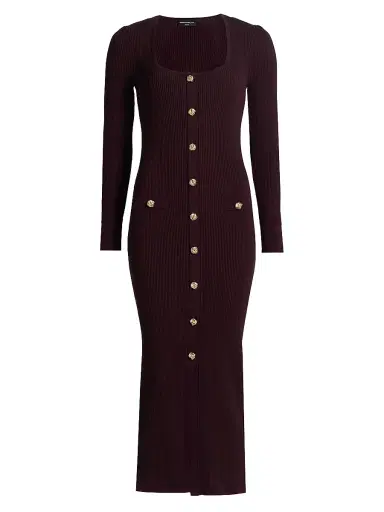 Generation Love Women's Andolina Rib-Knit Midi-Dress - Malbec | Thumbnail 1 Generation Love Women's Andolina Rib-Knit Midi-Dress - Malbec | Thumbnail 1