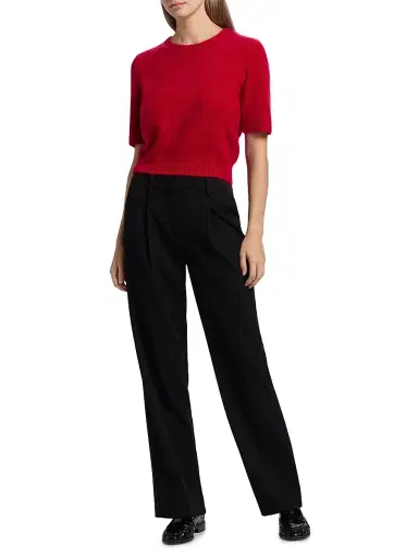 rag & bone Women's Jada Brushed Cashmere Crop Sweater - Red | Thumbnail 2 rag & bone Women's Jada Brushed Cashmere Crop Sweater - Red | Thumbnail 2