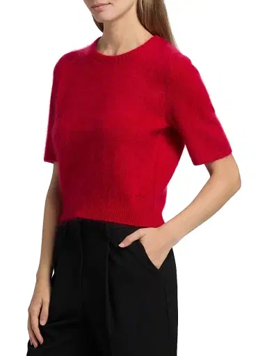 rag & bone Women's Jada Brushed Cashmere Crop Sweater - Red | Thumbnail 4 rag & bone Women's Jada Brushed Cashmere Crop Sweater - Red | Thumbnail 4