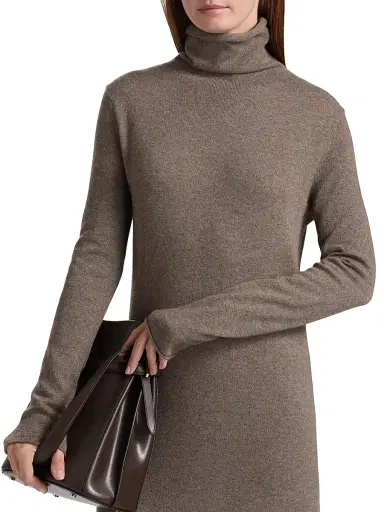 Lisa Yang Women's Truffle Cashmere Turtleneck Sweaterdress | Thumbnail 6 Lisa Yang Women's Truffle Cashmere Turtleneck Sweaterdress | Thumbnail 6