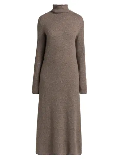 Lisa Yang Women's Truffle Cashmere Turtleneck Sweaterdress | Thumbnail 1 Lisa Yang Women's Truffle Cashmere Turtleneck Sweaterdress | Thumbnail 1
