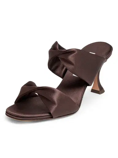 Aquazzura Women's Twist 75MM Satin Slip-On Sandals - Mocha - Size 11 | Thumbnail 2 Aquazzura Women's Twist 75MM Satin Slip-On Sandals - Mocha - Size 11 | Thumbnail 2