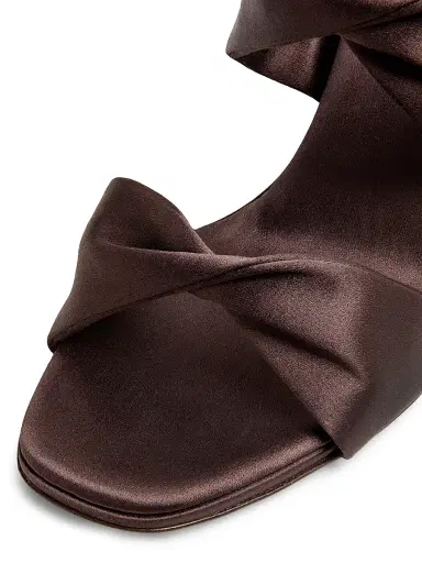 Aquazzura Women's Twist 75MM Satin Slip-On Sandals - Mocha - Size 11 | Thumbnail 6 Aquazzura Women's Twist 75MM Satin Slip-On Sandals - Mocha - Size 11 | Thumbnail 6