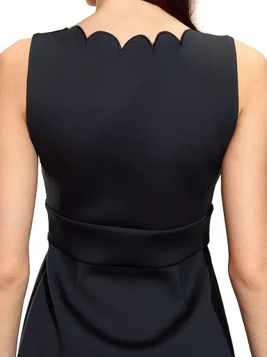 Cynthia Rowley Women's Sleeveless Scalloped Minidress - Black | Thumbnail 3 Cynthia Rowley Women's Sleeveless Scalloped Minidress - Black | Thumbnail 3