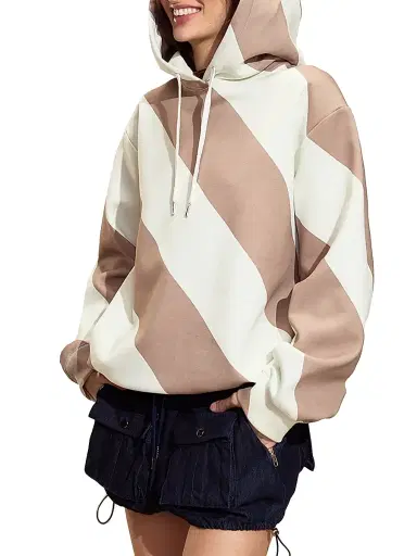 CYNTHIA ROWLEY Women's Drew Striped Hoodie | Thumbnail 4 CYNTHIA ROWLEY Women's Drew Striped Hoodie | Thumbnail 4