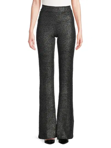 Avenue Montaigne Women's Metallic Stretch Flared Pants - Platinum | Thumbnail 3 Avenue Montaigne Women's Metallic Stretch Flared Pants - Platinum | Thumbnail 3