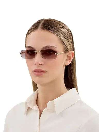 Cartier Women's Panthère Classic 55MM 24K-Gold-Plated Rectangular Sunglasses - Gold Brown | Thumbnail 2 Cartier Women's Panthère Classic 55MM 24K-Gold-Plated Rectangular Sunglasses - Gold Brown | Thumbnail 2