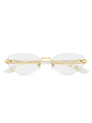 Cartier Women's C Decor 55MM Rimless Cat-Eye Eyeglasses - Gold White | Thumbnail 2 Cartier Women's C Decor 55MM Rimless Cat-Eye Eyeglasses - Gold White | Thumbnail 2
