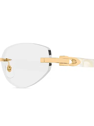 Cartier Women's C Decor 55MM Rimless Cat-Eye Eyeglasses - Gold White | Thumbnail 3 Cartier Women's C Decor 55MM Rimless Cat-Eye Eyeglasses - Gold White | Thumbnail 3