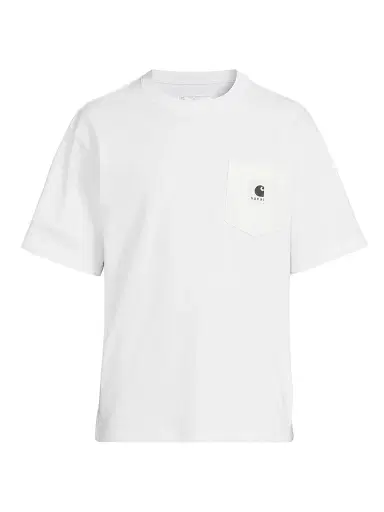 Sacai Men's x Carhartt WIP Patch Pocket Cotton T-Shirt - White - Size XXL | Thumbnail 1 Sacai Men's x Carhartt WIP Patch Pocket Cotton T-Shirt - White - Size XXL | Thumbnail 1