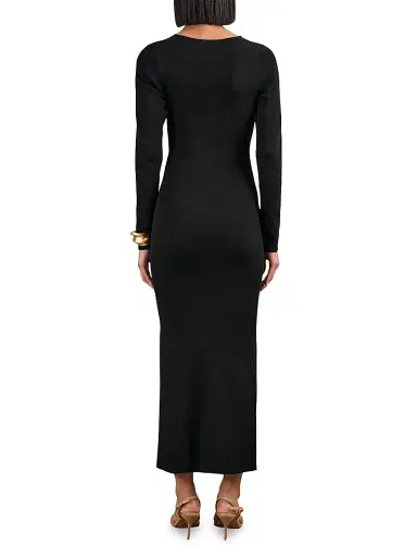 Reiss Women's Sophia Knitted Wrap Maxi Dress - Black | Thumbnail 3 Reiss Women's Sophia Knitted Wrap Maxi Dress - Black | Thumbnail 3
