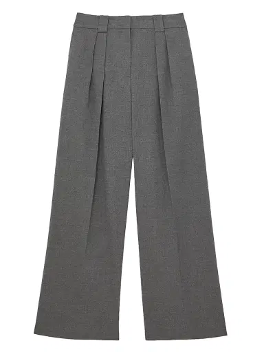 Reiss Women's Poppie Flannel Wide-Leg Trousers - Grey | Thumbnail 1 Reiss Women's Poppie Flannel Wide-Leg Trousers - Grey | Thumbnail 1