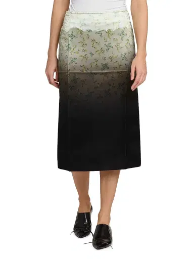 Jil Sander Women's Floral Dip-Dye Midi-Skirt - Burnt Green | Thumbnail 3 Jil Sander Women's Floral Dip-Dye Midi-Skirt - Burnt Green | Thumbnail 3