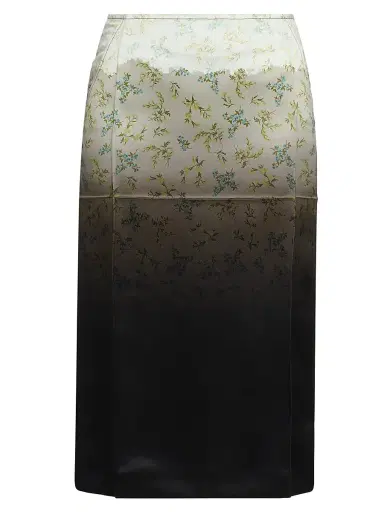 Jil Sander Women's Floral Dip-Dye Midi-Skirt - Burnt Green | Thumbnail 1 Jil Sander Women's Floral Dip-Dye Midi-Skirt - Burnt Green | Thumbnail 1