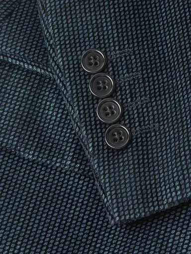 Emporio Armani Men's Micro-Patterned Velvet Jacket - Blue | Thumbnail 6 Emporio Armani Men's Micro-Patterned Velvet Jacket - Blue | Thumbnail 6