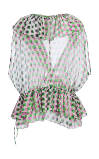 Dries Van Noten Cally Bis Polka-Dot Silk-Creponne Top | Thumbnail 2 Dries Van Noten Cally Bis Polka-Dot Silk-Creponne Top | Thumbnail 2