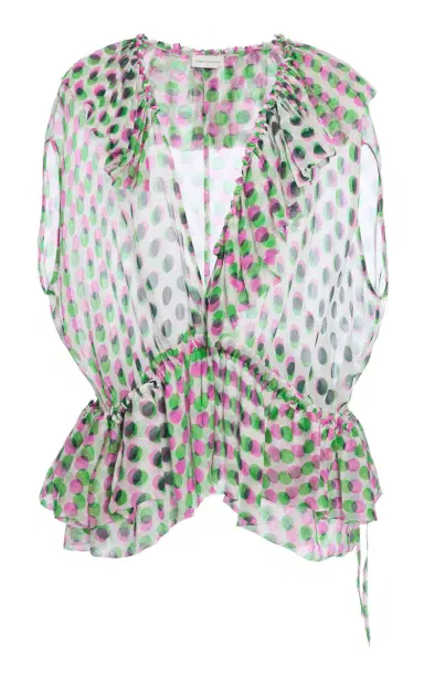 Dries Van Noten Cally Bis Polka-Dot Silk-Creponne Top | Thumbnail 4 Dries Van Noten Cally Bis Polka-Dot Silk-Creponne Top | Thumbnail 4