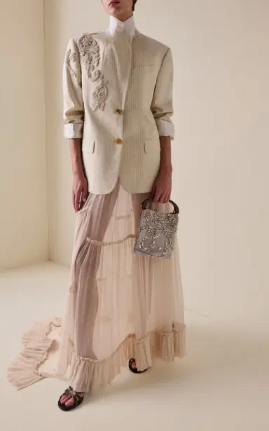 Dries Van Noten Sunia Bis Asymmetric Washed Mousseline-Silk Maxi Skirt | Thumbnail 2 Dries Van Noten Sunia Bis Asymmetric Washed Mousseline-Silk Maxi Skirt | Thumbnail 2