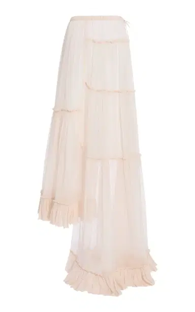 Dries Van Noten Sunia Bis Asymmetric Washed Mousseline-Silk Maxi Skirt | Thumbnail 5 Dries Van Noten Sunia Bis Asymmetric Washed Mousseline-Silk Maxi Skirt | Thumbnail 5