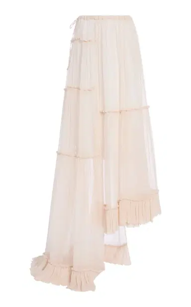 Dries Van Noten Sunia Bis Asymmetric Washed Mousseline-Silk Maxi Skirt | Thumbnail 7 Dries Van Noten Sunia Bis Asymmetric Washed Mousseline-Silk Maxi Skirt | Thumbnail 7