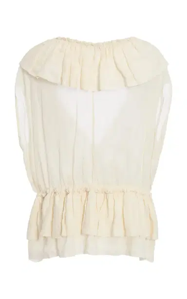 Dries Van Noten Cally Bis Ruffled Mousseline-Ramie Top | Thumbnail 5 Dries Van Noten Cally Bis Ruffled Mousseline-Ramie Top | Thumbnail 5