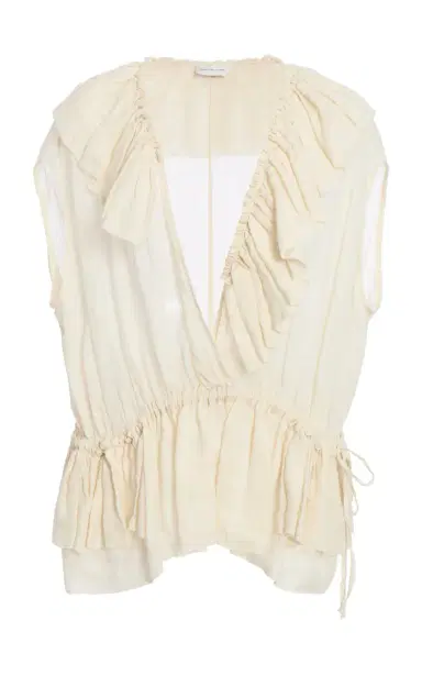 Dries Van Noten Cally Bis Ruffled Mousseline-Ramie Top | Thumbnail 7 Dries Van Noten Cally Bis Ruffled Mousseline-Ramie Top | Thumbnail 7