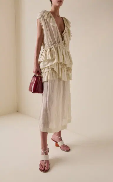 Dries Van Noten Shelby Ruffled Mousseline-Ramie Mini Skirt | Thumbnail 2 Dries Van Noten Shelby Ruffled Mousseline-Ramie Mini Skirt | Thumbnail 2